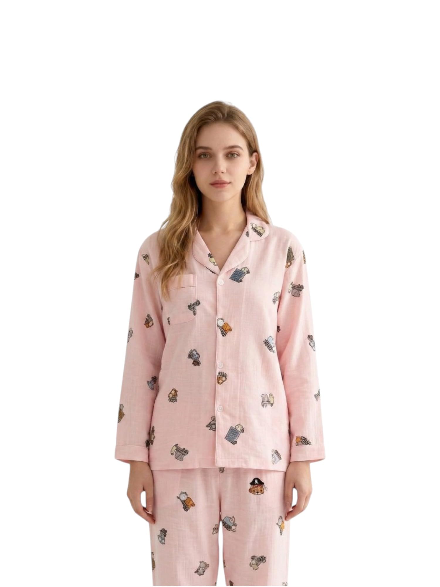Women's Premium Soft Cotton Printed Night Dress | Notched Collar | Comfort-picture-28