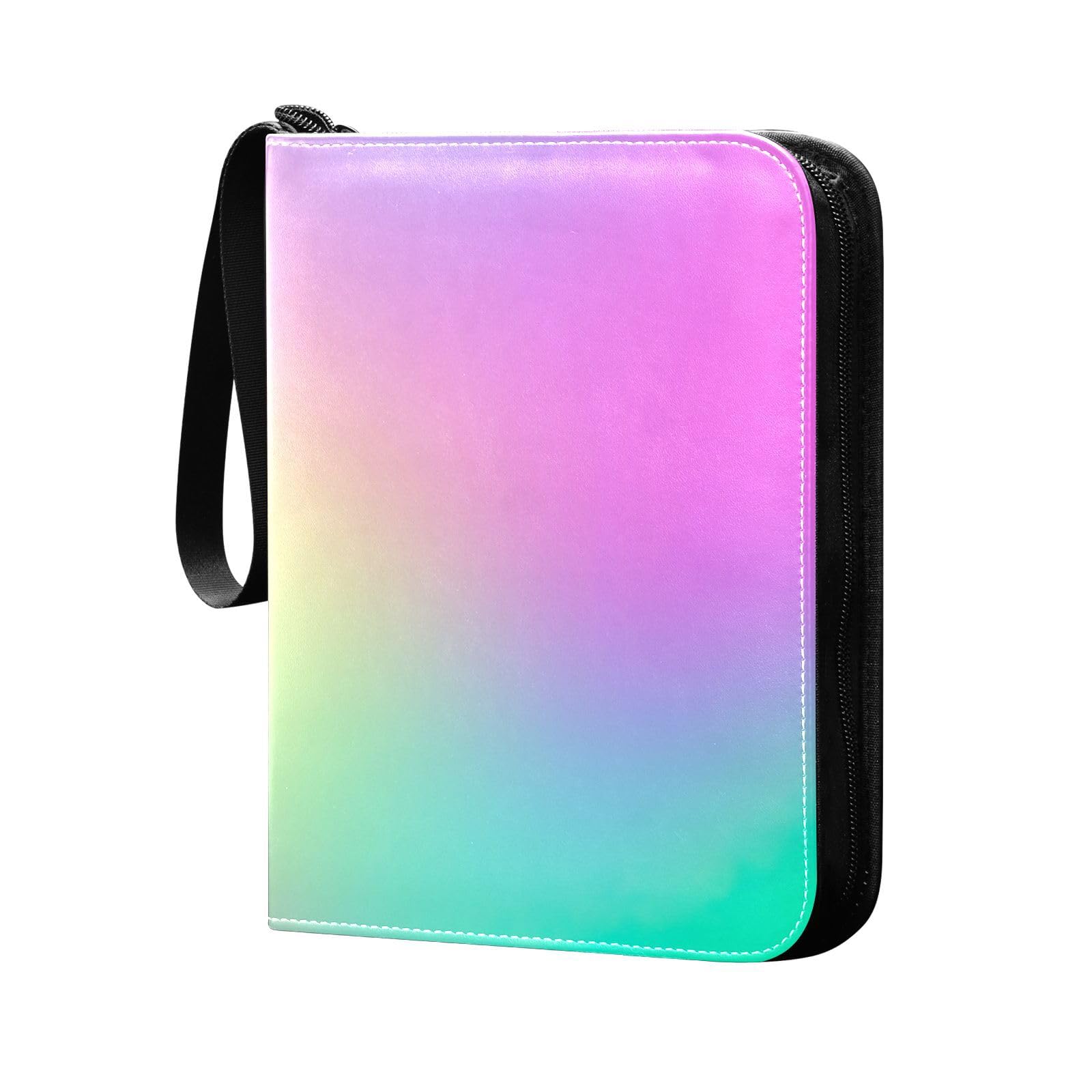 Amazon.com: Pastel Rainbow Blur Gradient Card Binder Card Storage Album  with Zipper Display Storage Carrying Case : Toys & Games