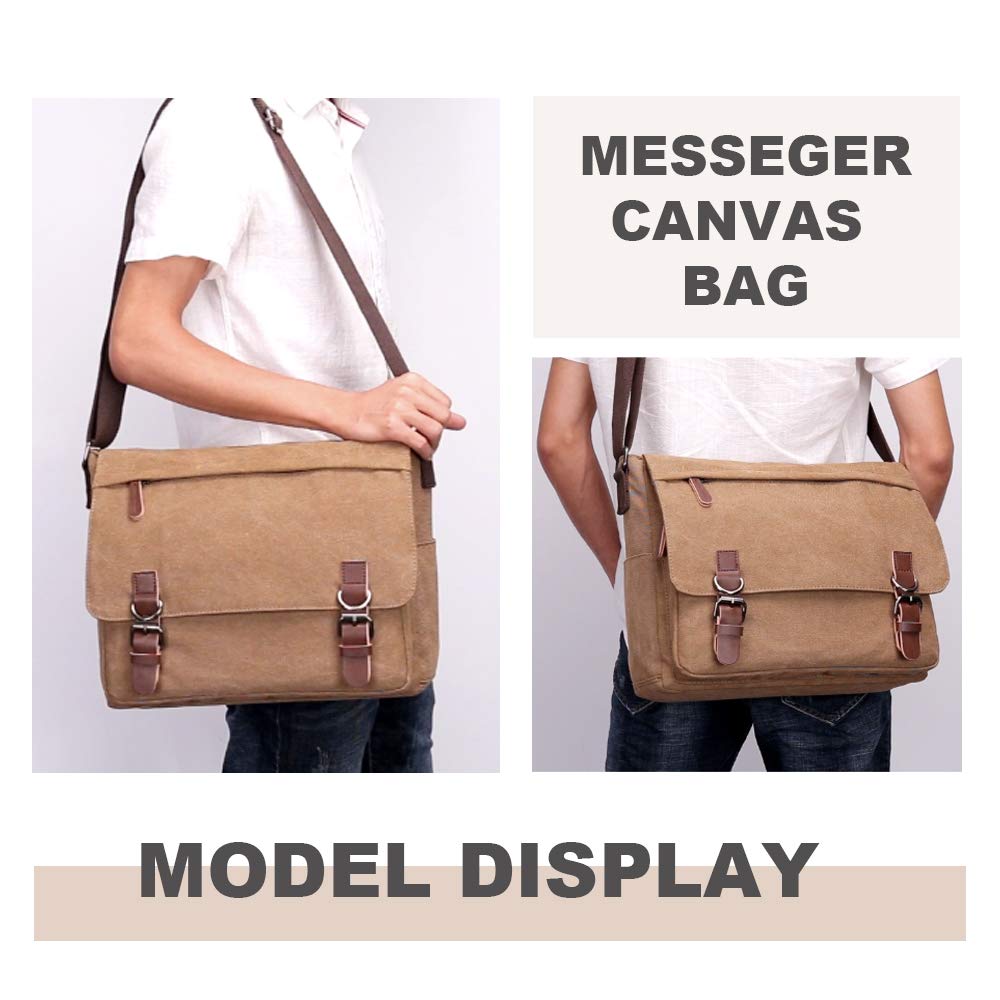Bolso Bandolera de Hombro Lienzo Laptop Maletín Bolsa para la Escuela