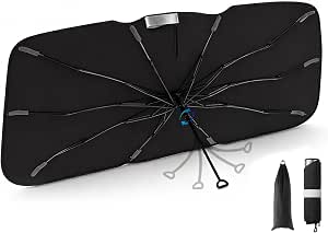 3W Windshield Sun Shade Umbrella, Medium 57.1" x 31.9", Graphene Coated