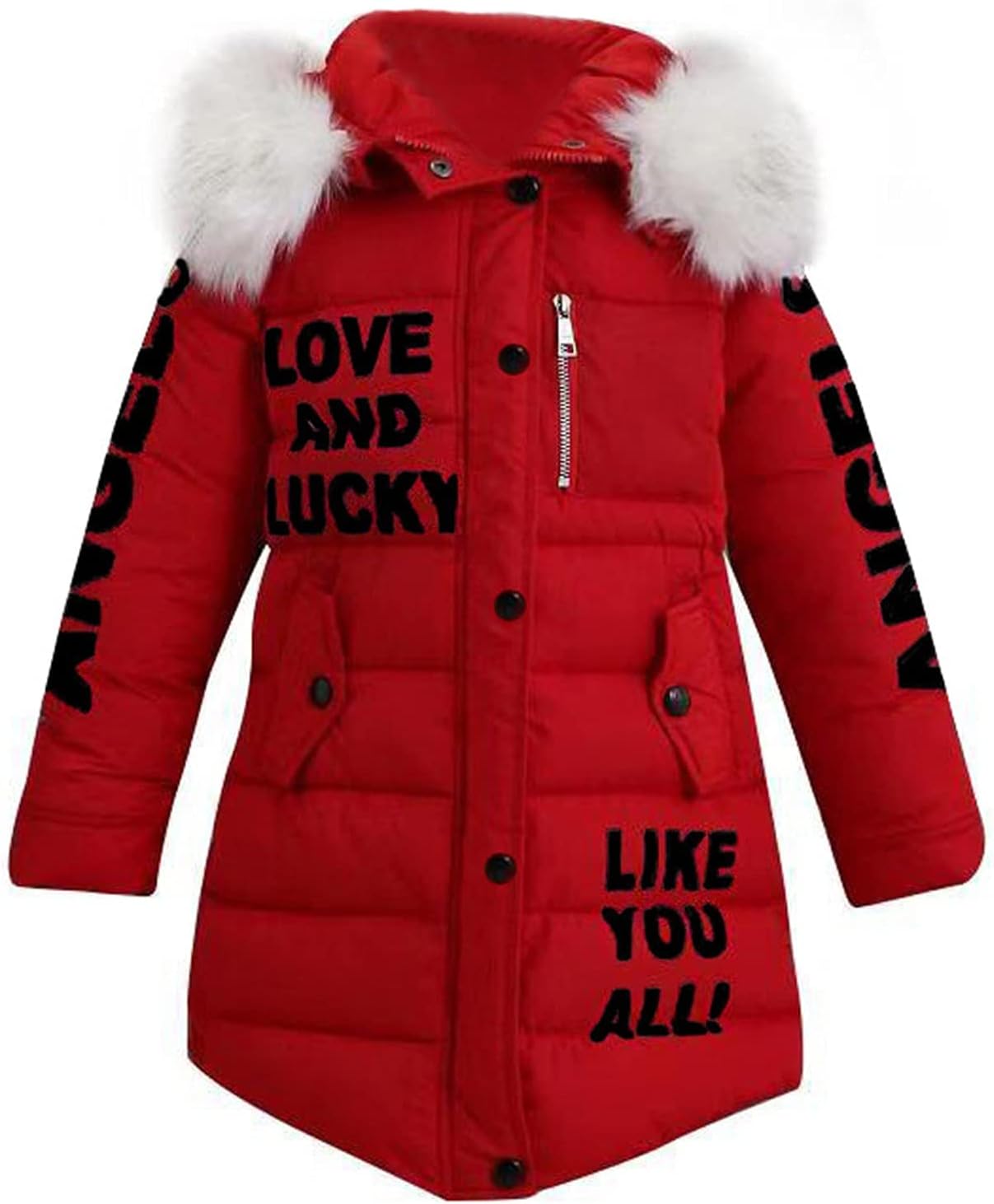 Boys Girls Winter Coat Toddler Long Heavyweight Puffer Jacket Parka Coat Thicken Ski Jacket with Fur Trim Snowsuit