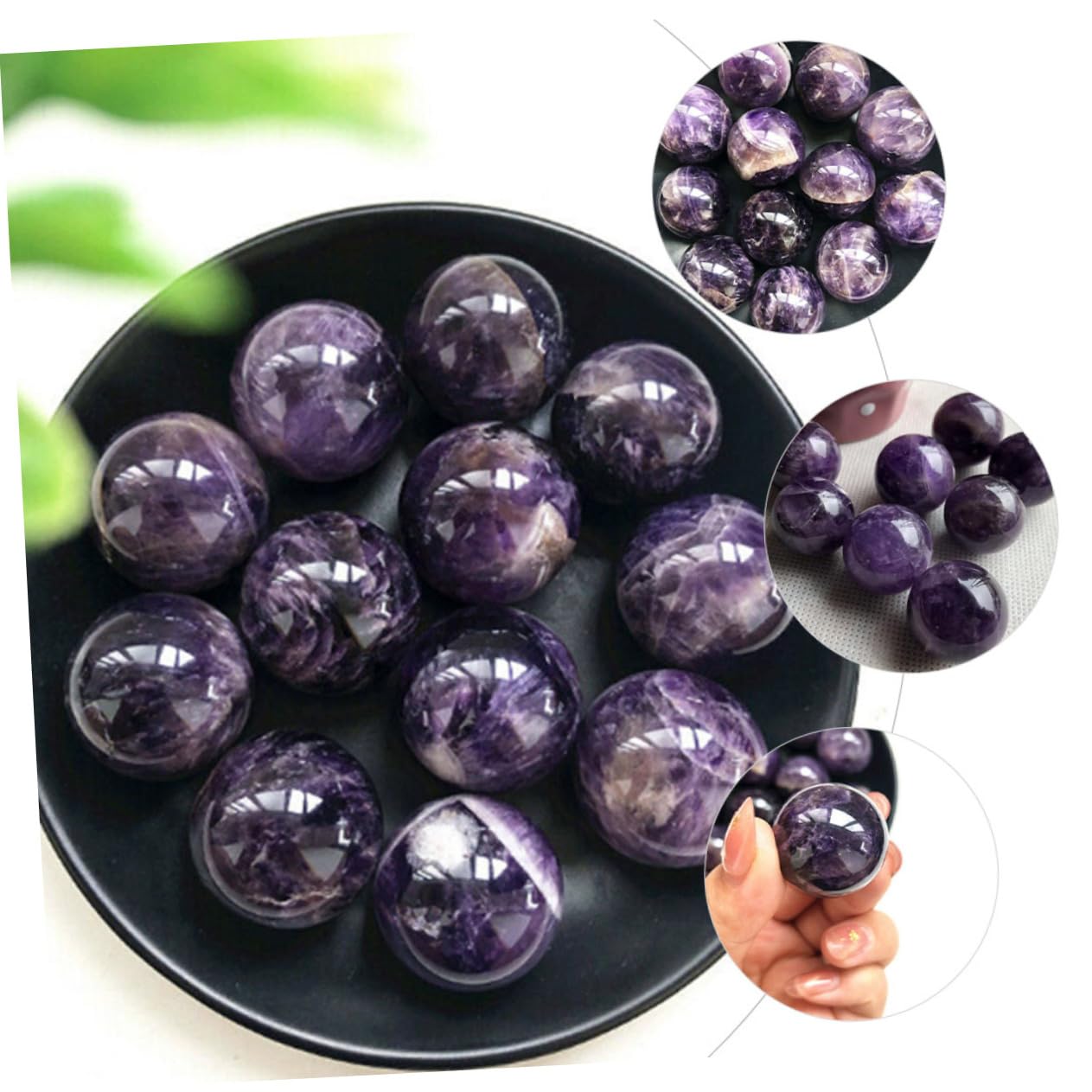 DECHOUS 3pezzi Palla di Cristallo Decorativa per Ufficio e Casa Sfera di Cristallo Naturale Ornamento Leggero e Portatile per Decorazioni Chic e Regali Speciali