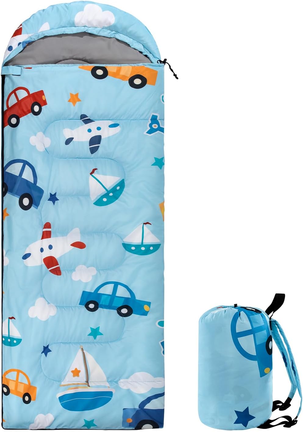 Kids Sleeping Bag - Lightweight Sleeping Bag for Camping, Compact Backpacking Sleeping Bags for Boys and Girls with Portable Carry Bag - Travel, Backpacking, Hiking, Indoor and Outdoor Use