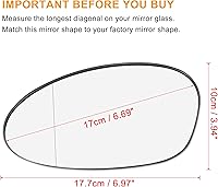 Vista 3 de X AUTOHAUX Espejo retrovisor de coche de repuesto con placa de respaldo calentada lado izquierdo del conductor para BMW 335i 135i 330xi 128i