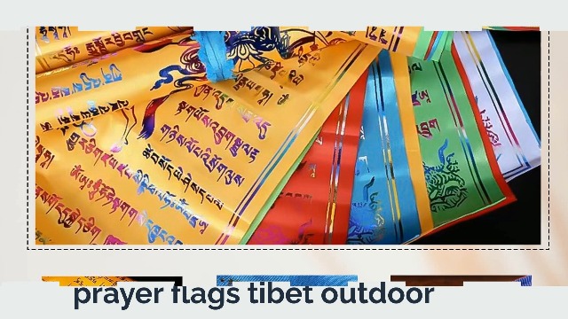 Bandiere Di Preghiera Tibetane In Cotone - 12m Con 35 Bandiere - Stampa Tradizionale In Legno - Per Giardino E Balcone - Foto 8