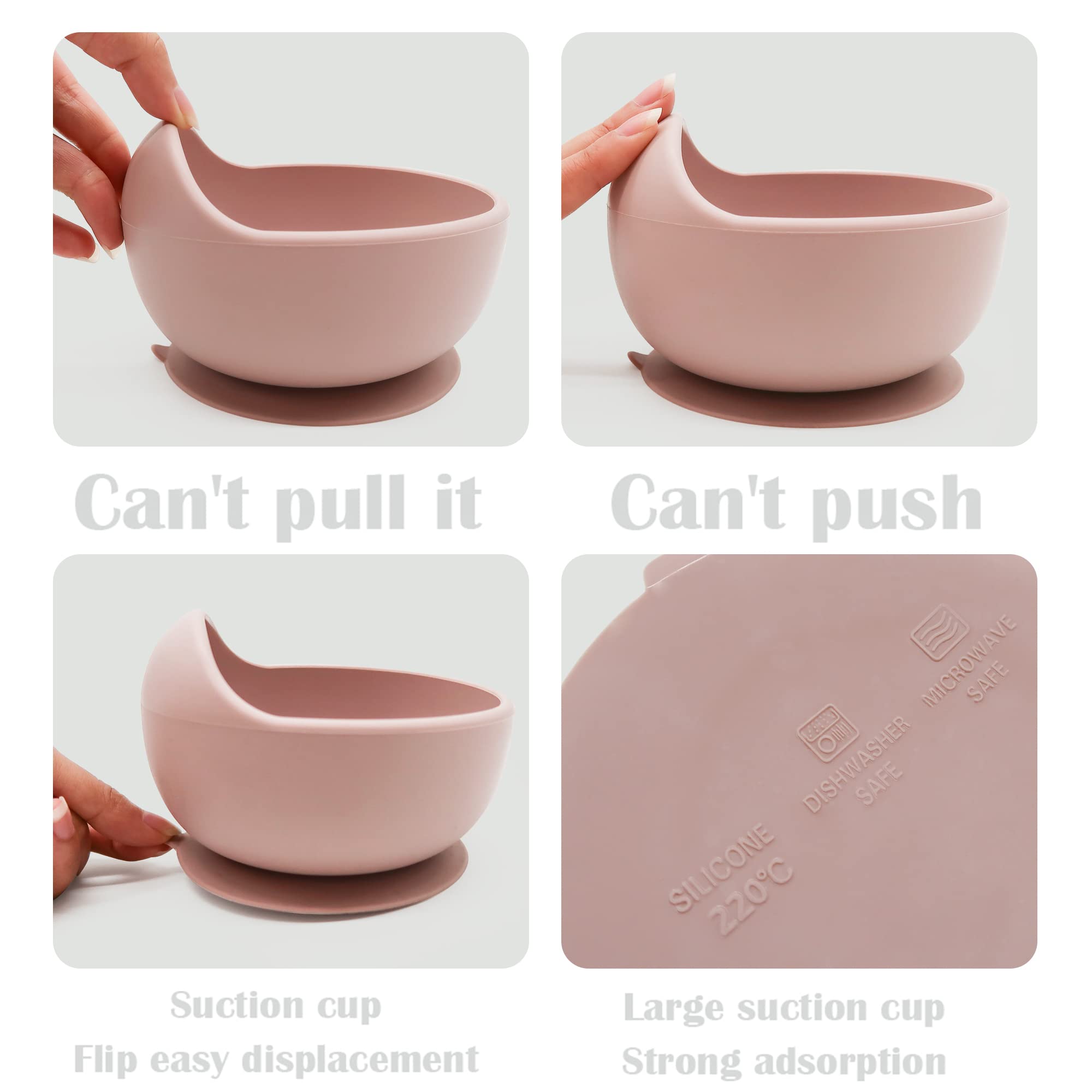 Baby Feeding Set, 8 Pack Baby Led Weaning Supplies, Suction Bowl Divided Plate - Image 3