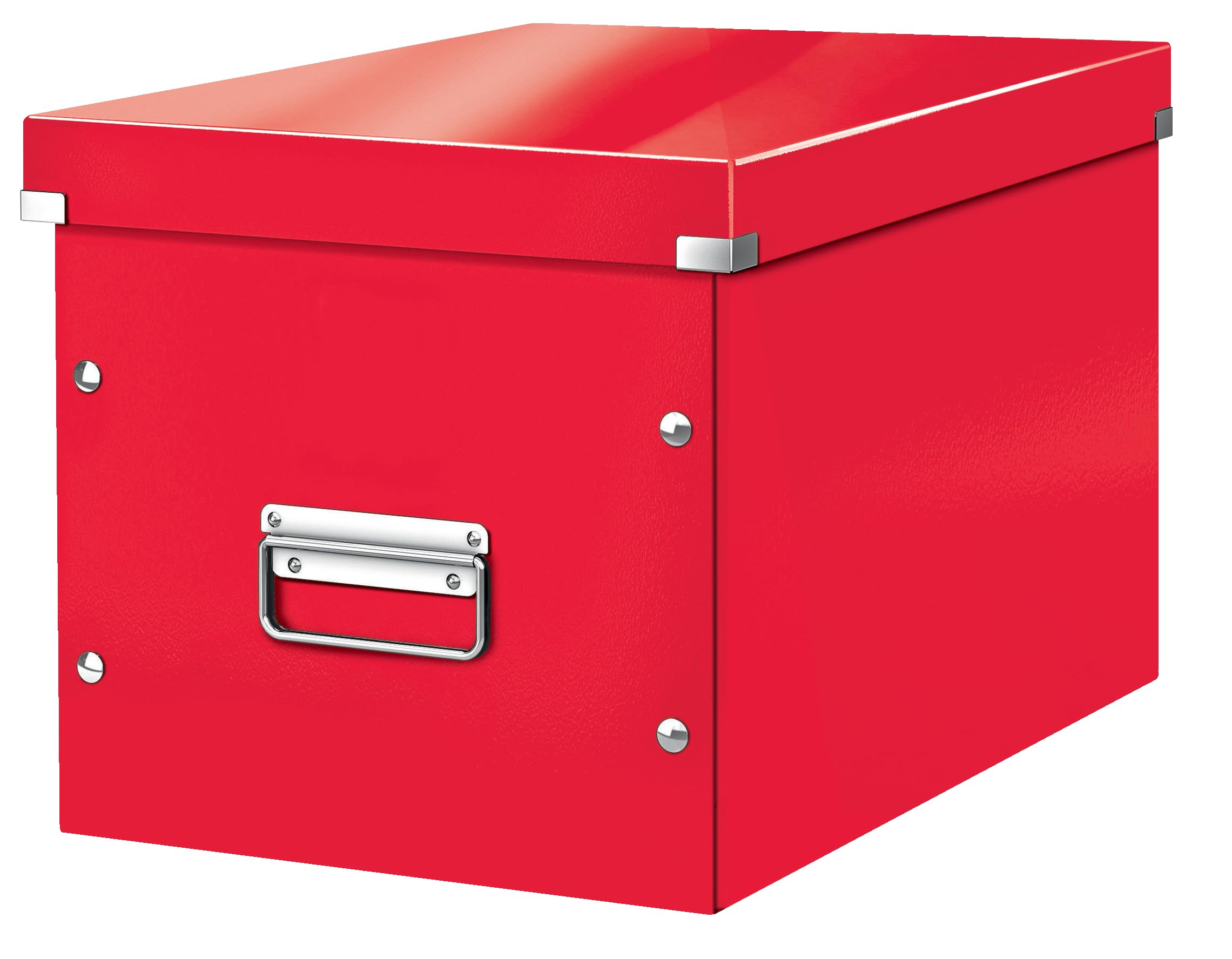 Leitz WOW Large Storage Box, Click and Store Range, Large Cube Storage Box, Red, 61080026, Pack of 1