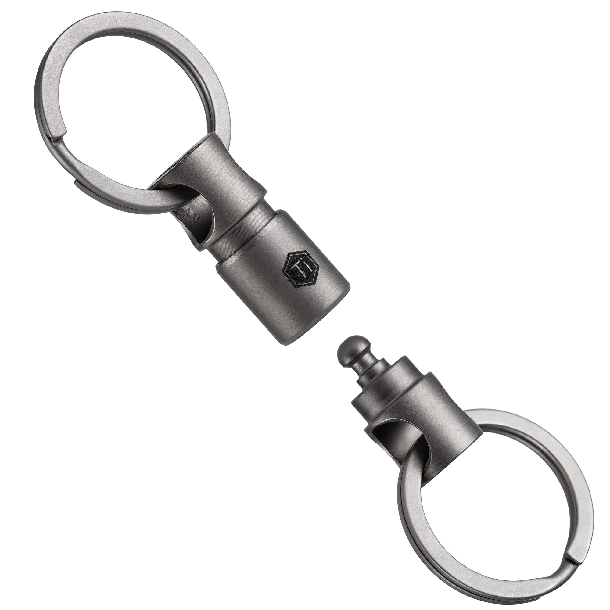 Quick Release Keychain Titanium KA24 Keychain Detachable Keyring One-Touch Fashionable Release Attachable 360° Rotation Compact Lightweight Rustproof Key Loss Prevention Accessory