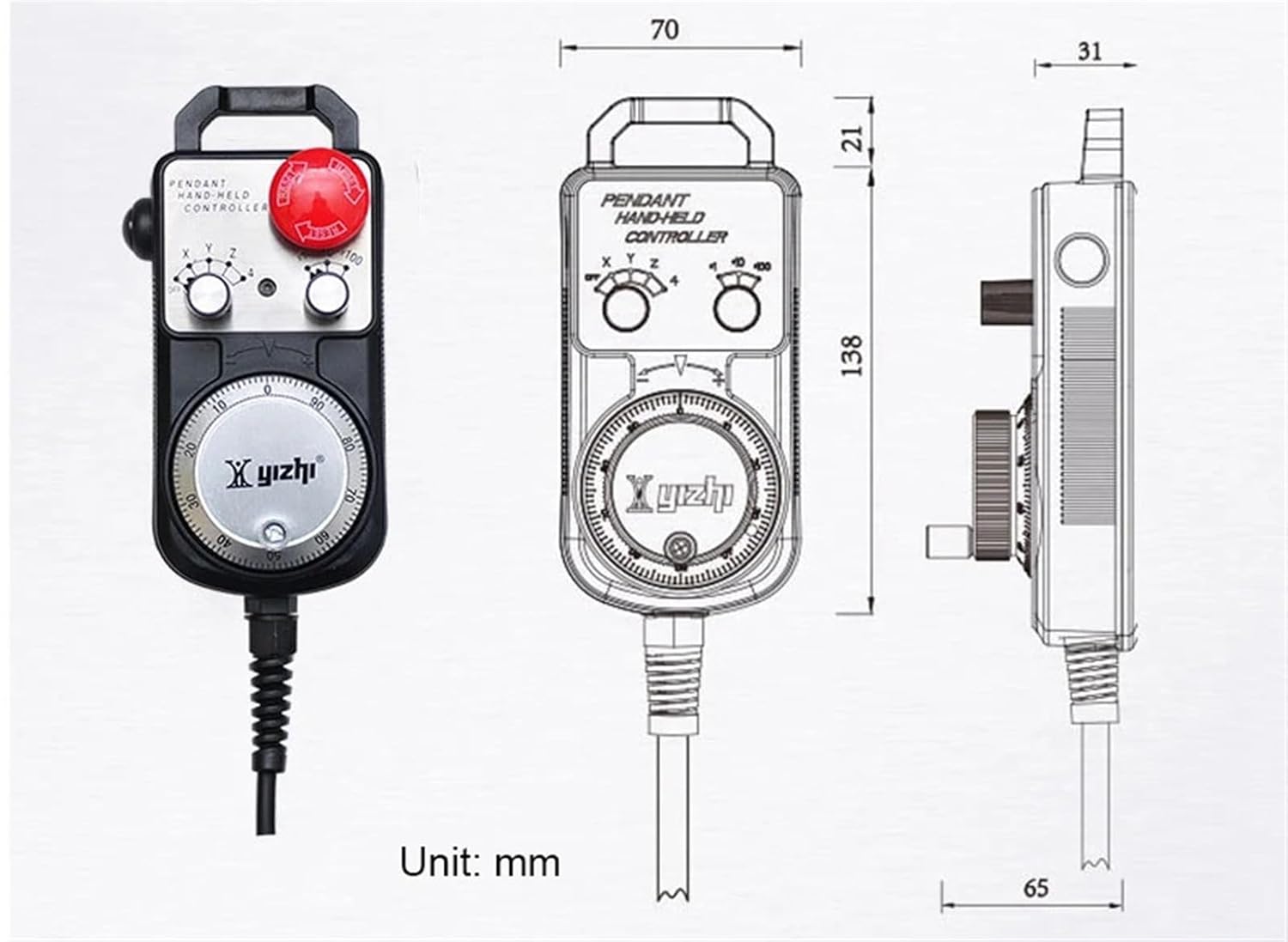 24V MPG Pendant Handheld Controller Manual Pulse Generator for & System(for Mitsubishi)
