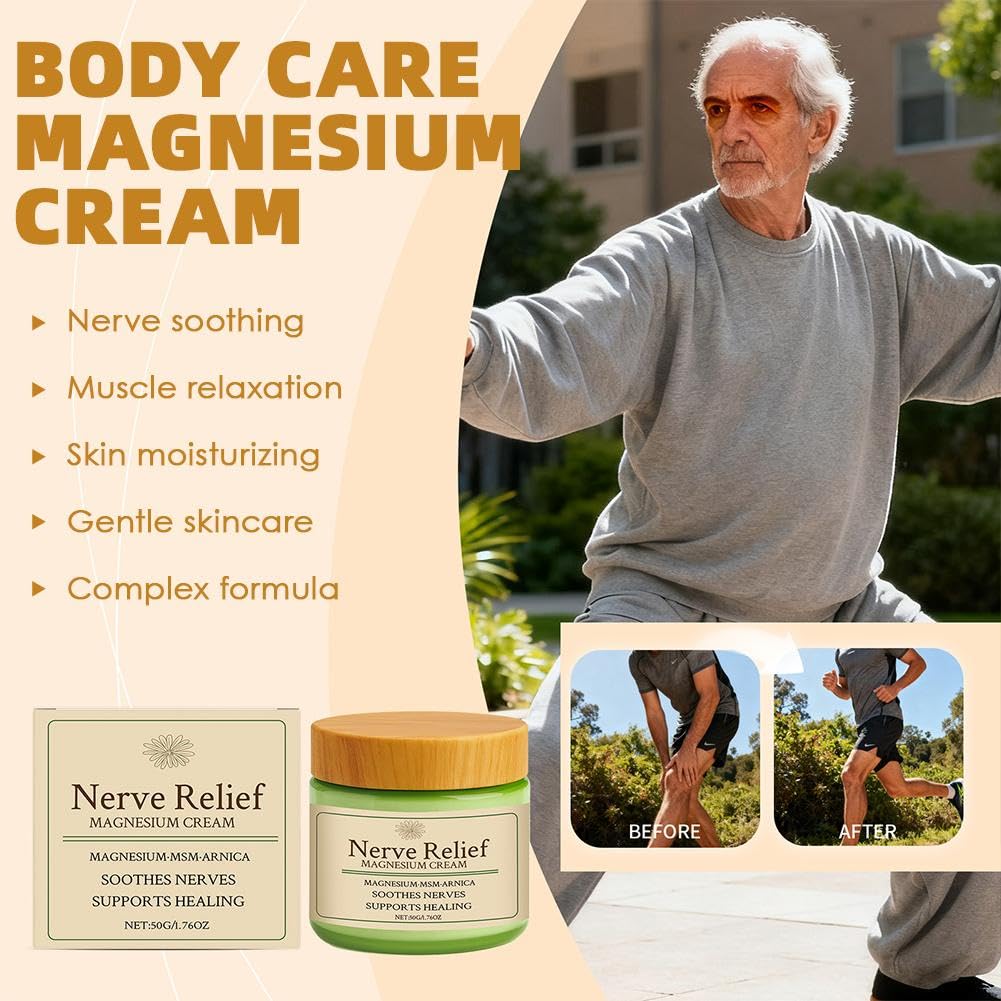 Total Relief Magnesium Cream for Nerve Relief with MSM & Arnica — Soothing Topical Support for Neuropathy & Muscle Relaxation — 2 Pack Value Set (3.52oz Total) — view 4
