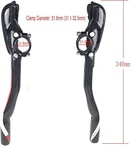 Miniatura 4 de PLATT Carbono TT Manillar Bicicletas Aero Barras Tri Barras Ciclismo Resto Manillar para Bicicleta de Montaña y Bicicleta de Carretera 1.252 in