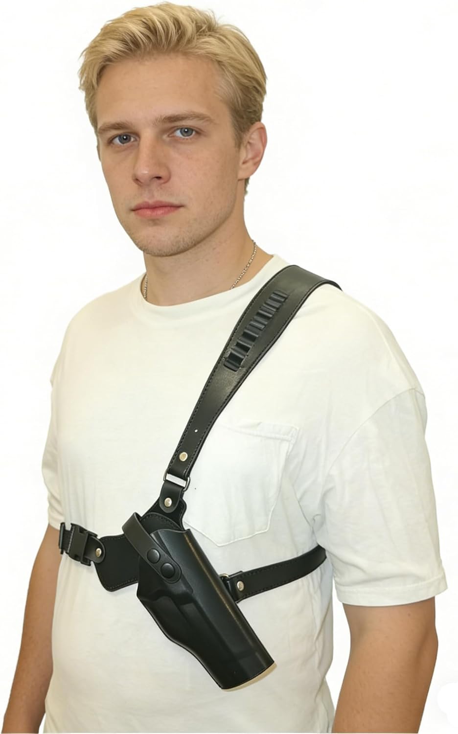 Tactical Chest Pack Pistol Bag, Western Cowboy Outdoor Leather Holster for 1911 & Glock, Quick-Draw Pistol Holster