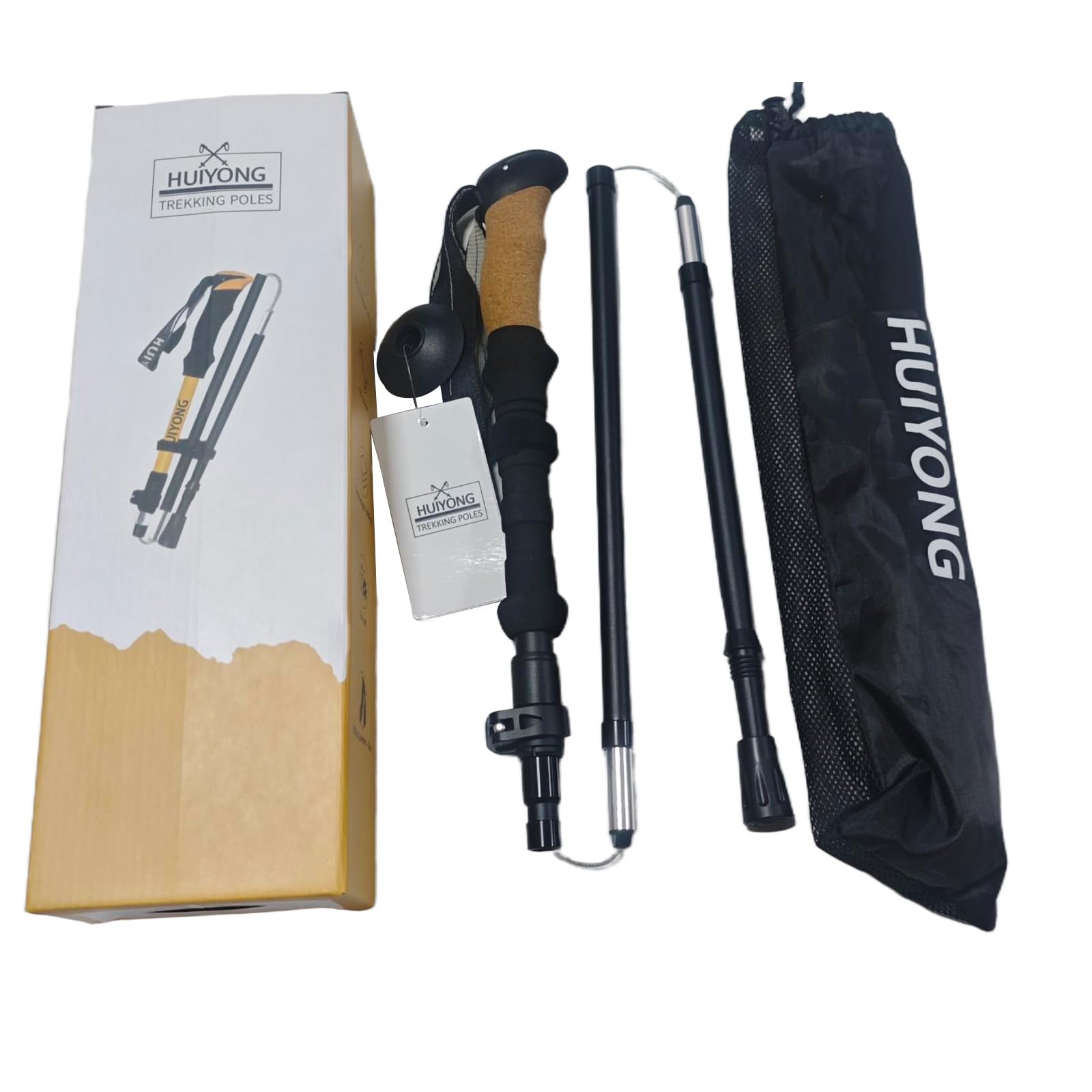 Bastoni Trekking, Bastoni Trekking Bastoncini da Trekking Pieghevoli e Antiurto 110-130cm in Alluminio Impugnatura in Eva per Donna e Uomo per Escursioni 1 Paio