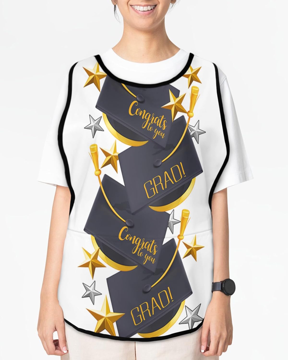 Graduation Cap Cobbler Aprons with 2 Large Pockets for Men Women,Original Traditional American Star Gold Cobbler
