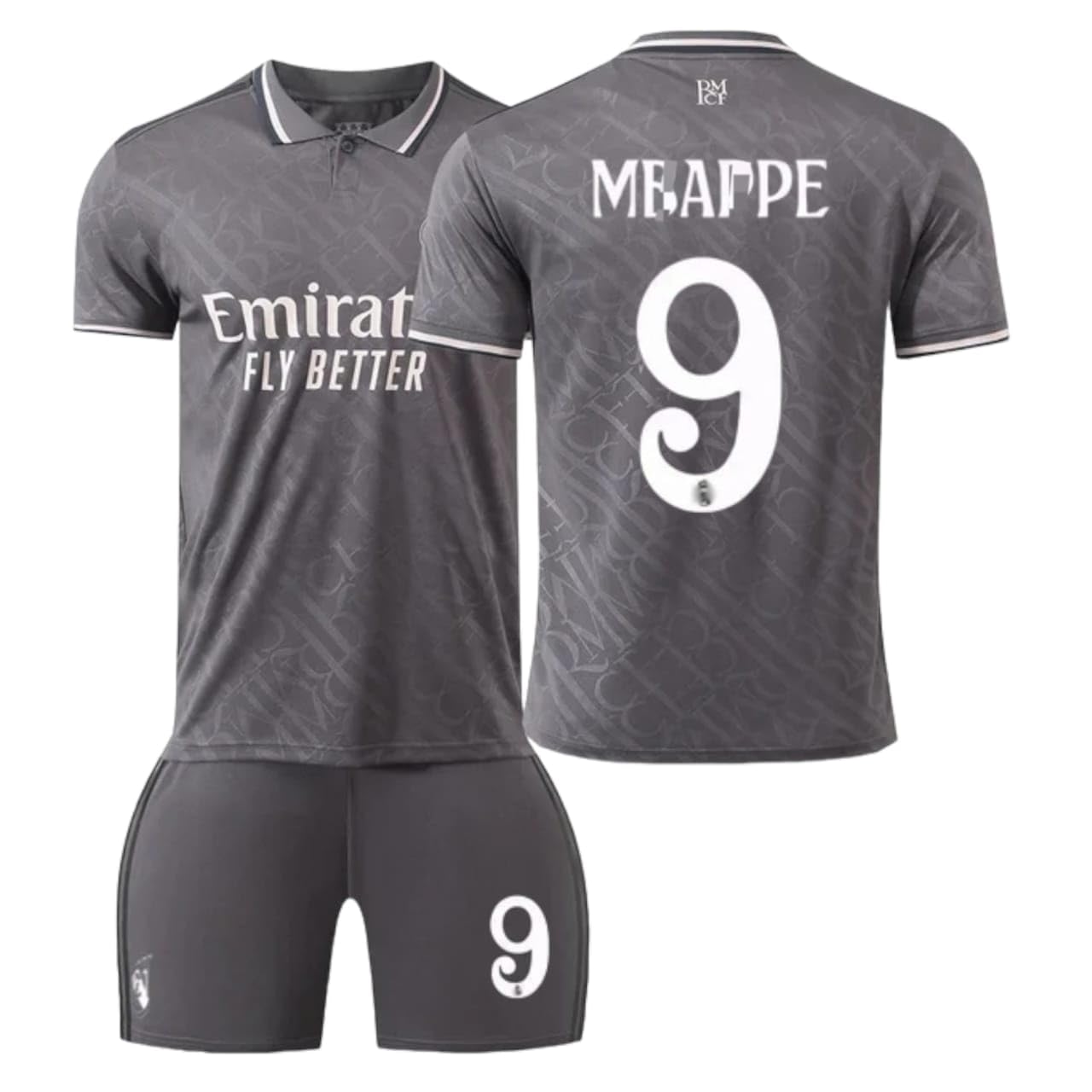 UX MACH24/25 New Season 3rd Madrid MBAPPE #9 Inspired Football Jersey Fans Football Kit New Madrid Style Away polo kit with Shorts/Kids and Youth Size.