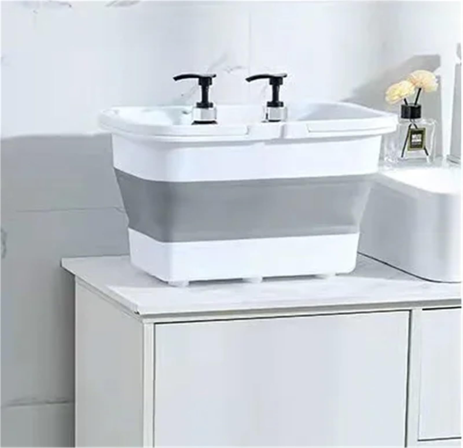 Seau Pliant de pêche en Plein air 13l, Seau vadrouille Domestique, Stockage Lavage Voiture, adapté aux Voyages 1 pièce pour Les Voyages La Randonnée(Grey)