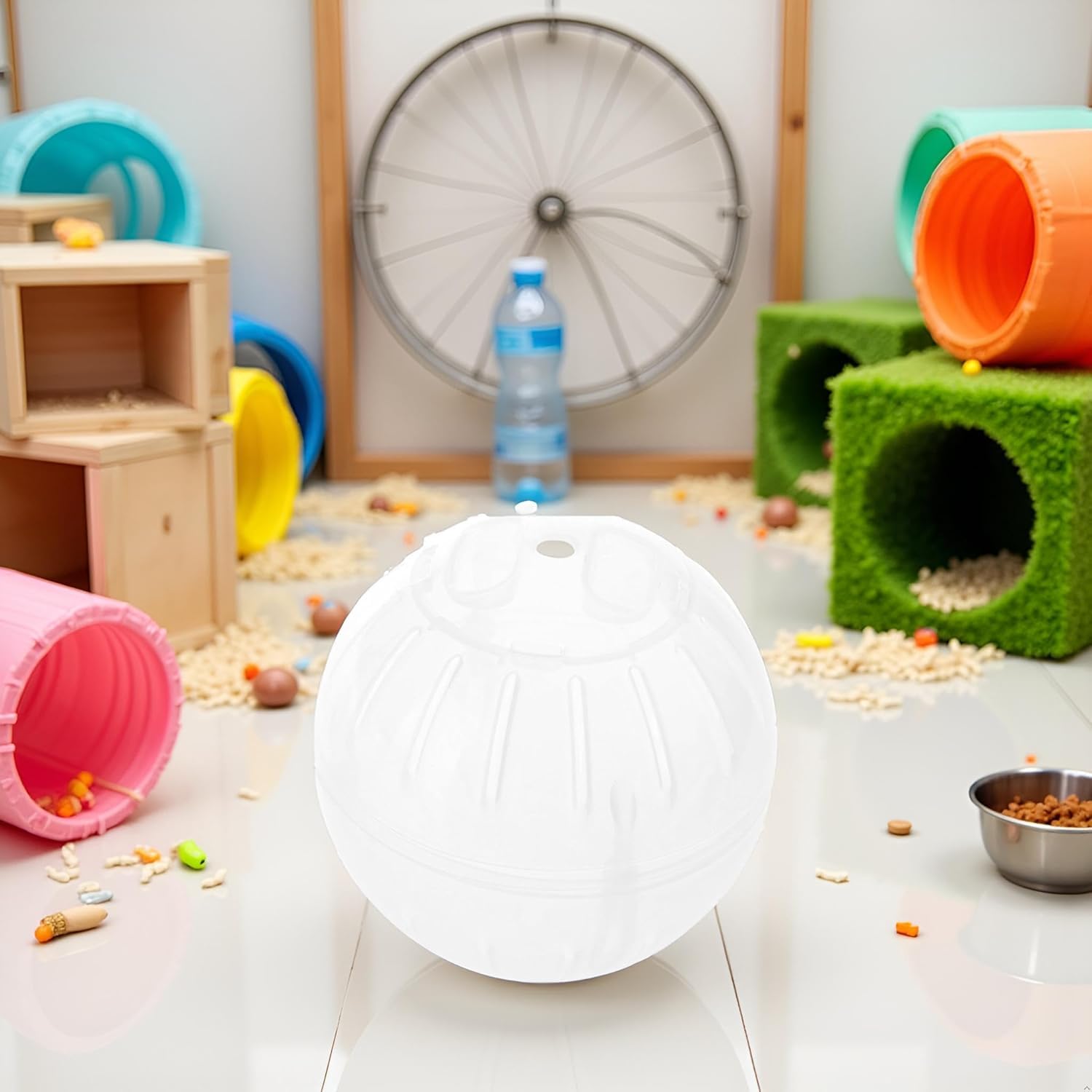 Weißer leiser Gymnastikball aus Kunststoff, für Hamster, Laufen für Zuckergleiter, kleine Mäuse, Rennmäuse, mehrere Farben, Hamster-Trainingsball, kleine Tier-Übungsräder, Gesundheitsbedarf für