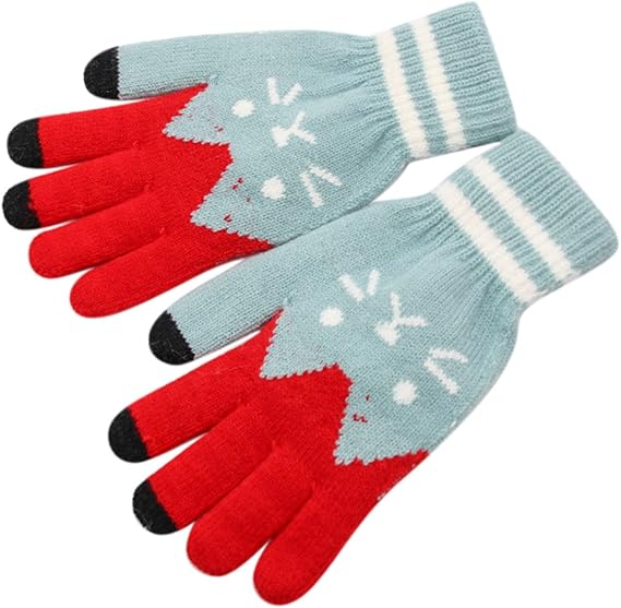 Amazon Co Jp 手袋 メンズ スマホ対応 薄手 大人のアウトドアグローブ女性プラスベルベット肥厚かわいい漫画大人のアクリル編み手袋 ウィンターウォームかわいいグローブ 緑 Free Size ファッション