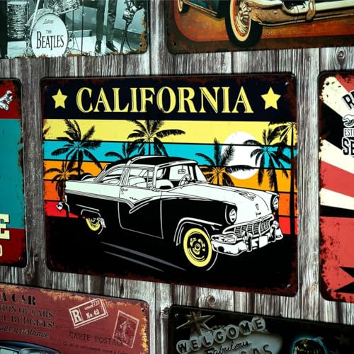 Image of Eazywagon Decorative Retro Metal Signs Wall Plate - 12x8 Inch (Forde California) | Weatherproof Vintage Metal Sign Plate for Cafe, Home, Bar, Garage | Decorative Wall Hanging Sign Board