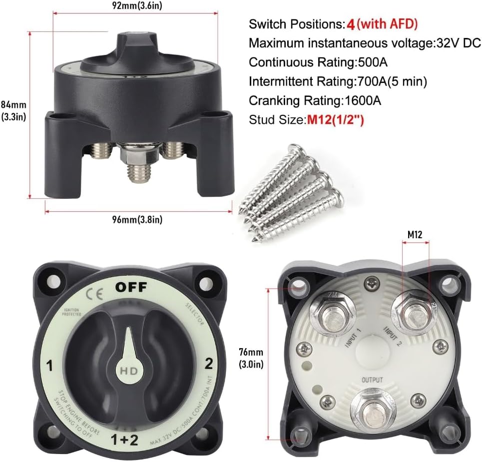 32V Battery Isolator Switch Cut Off Switch for Efficient Power Management