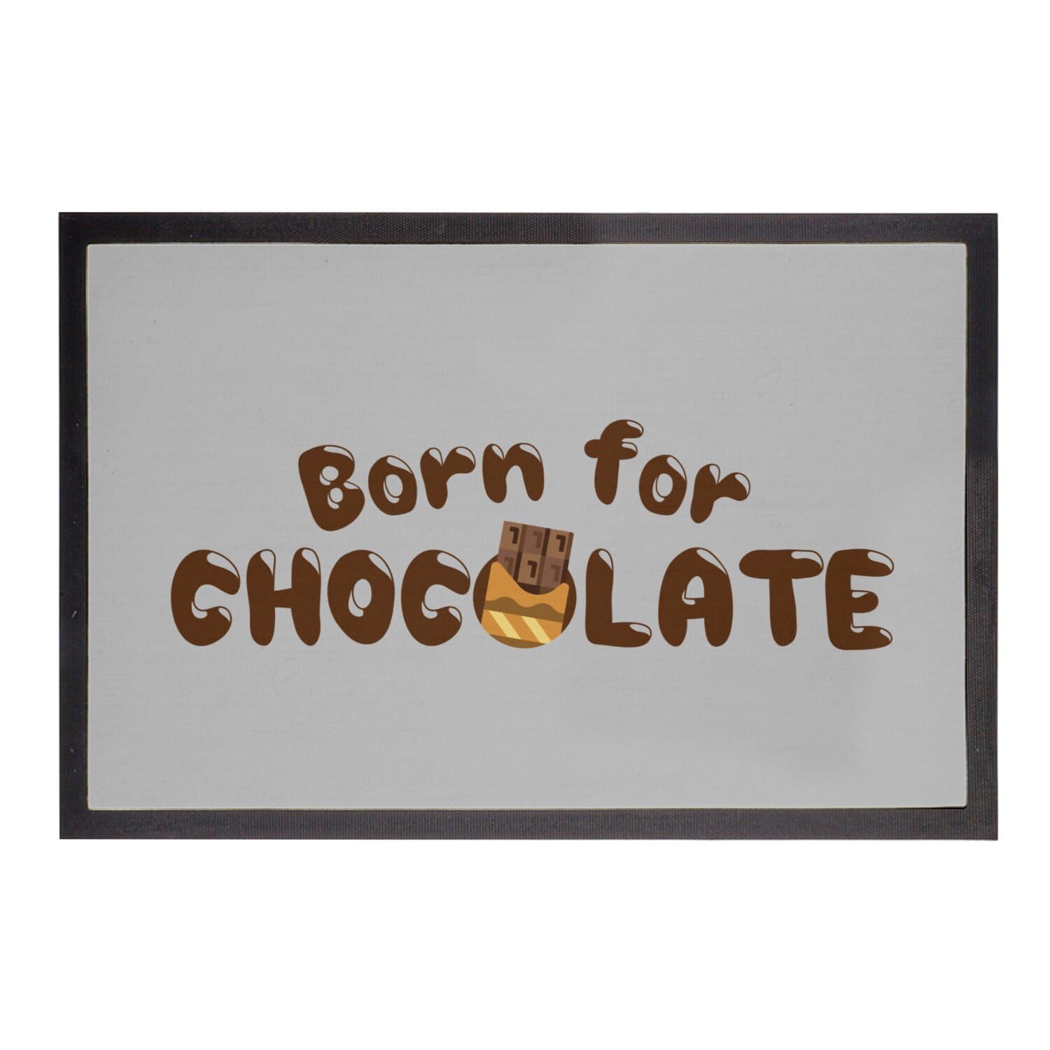 Paillasson gris en tissu humoristique cuisine tapis de cuisine blague chocolat
