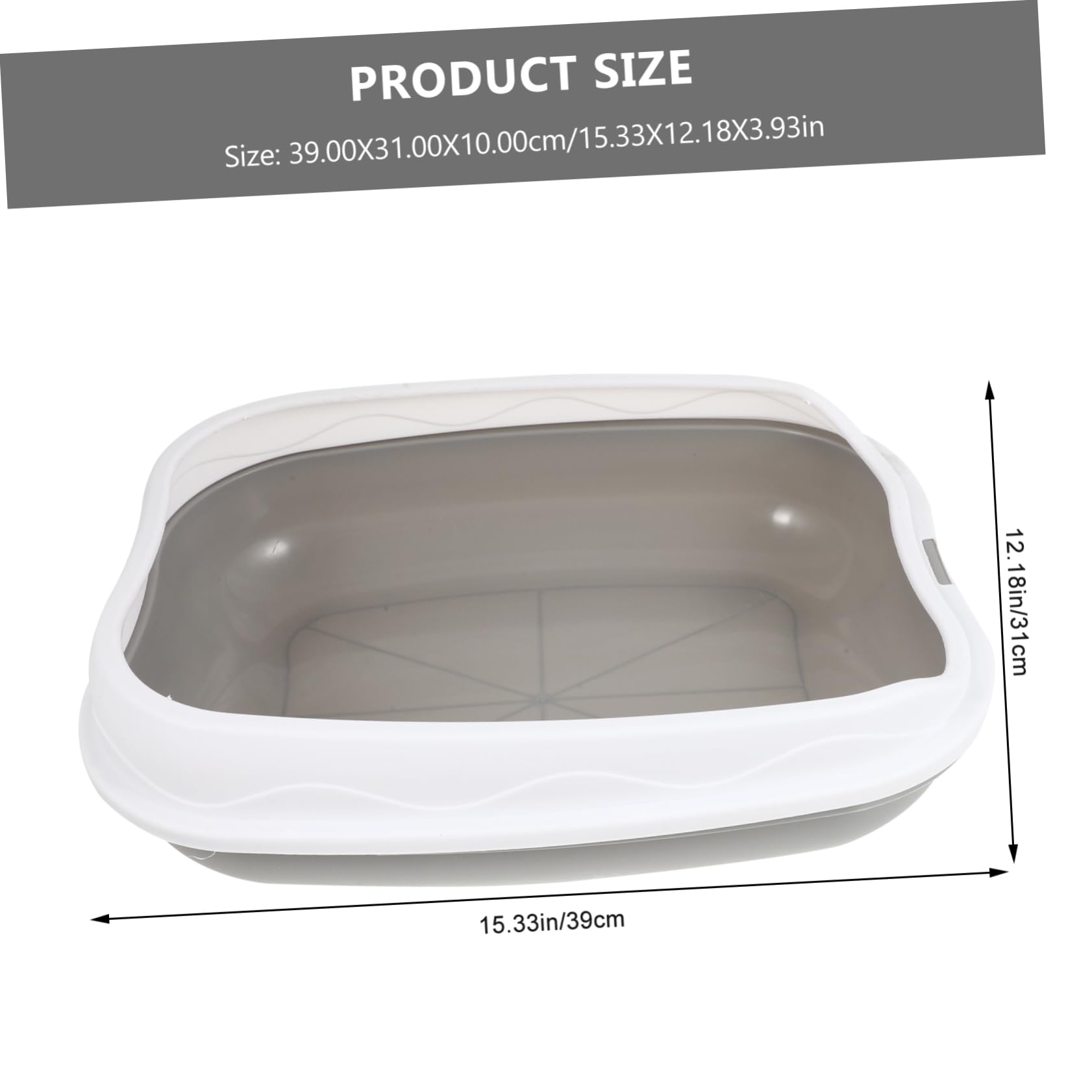 BESTonZON 1Set Cat Litter Box Semi Enclosed Splashing Pet Toilet for Easy Entry Grey Litter Pan for Kittens Spacious Keep Your Home and Odor