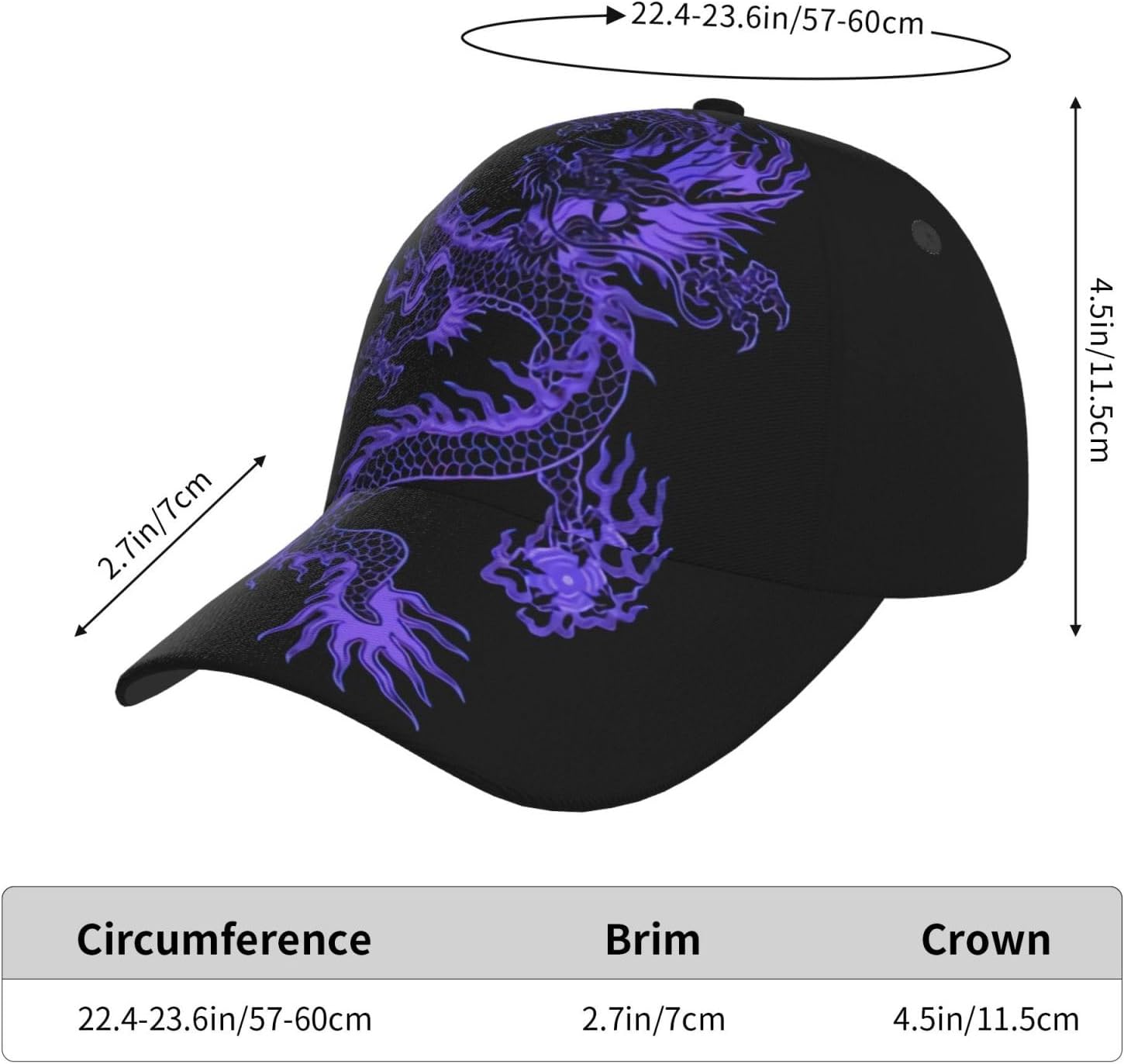Red Dragon Hats Women Men Dragon Baseball Hat Unisex Packable Summer Travel Beach Sun Hat