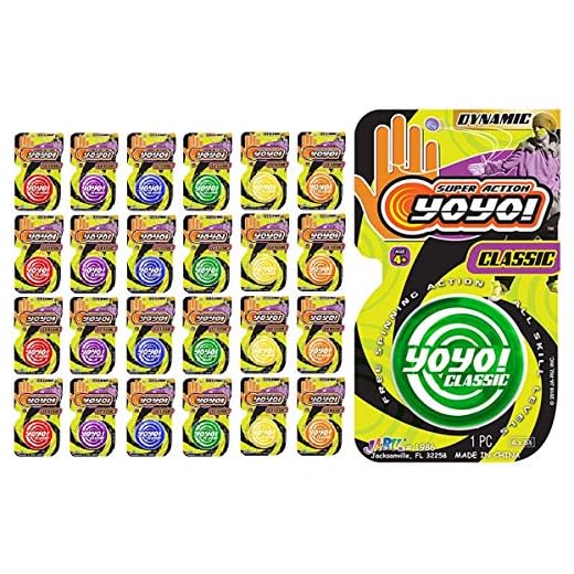 Dynamic Classic Yoyo (24 Yoyo Assorted Color) by JA-RU. Beginner & Professional Yoyo for Adults and Kids. Responsive String Yoyo. Party Favors Birthday Gift Set Best Stocking Stuffers. 1986-24p