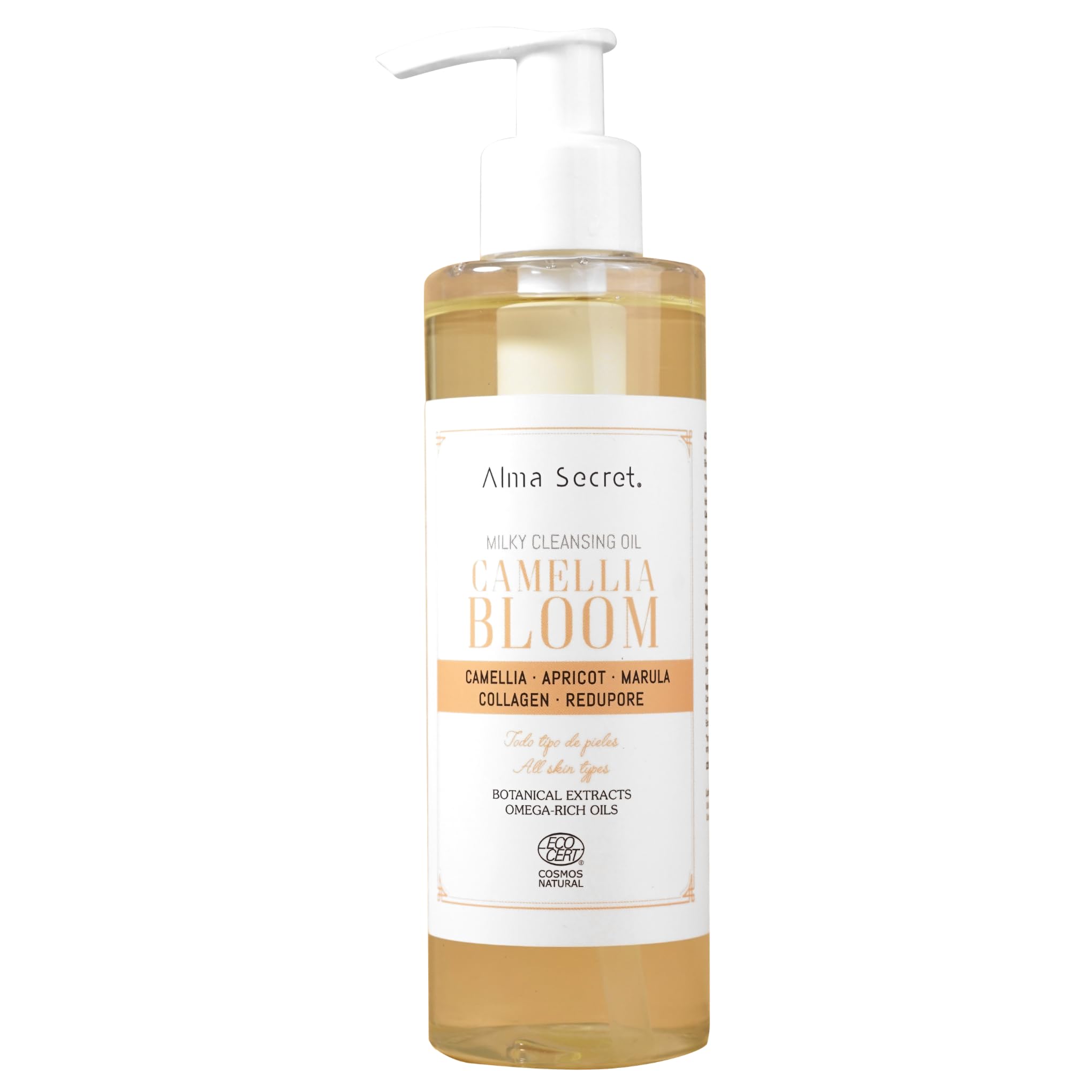 Alma Secret | Aceite Limpiador Facial Desmaquillante Camellia Bloom | Oil Cleanser Doble Limpieza | Elimina Maquillaje Waterproof e Impurezas | Oil to Milk | Afina Poros | Todo Tipo de Pieles | 200 ml