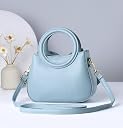 SYGA Women Bow Handheld Shoulder Bag Crossbody Fresh And Sweet Girly Style Small Bucket Bag (Blue) gallery image