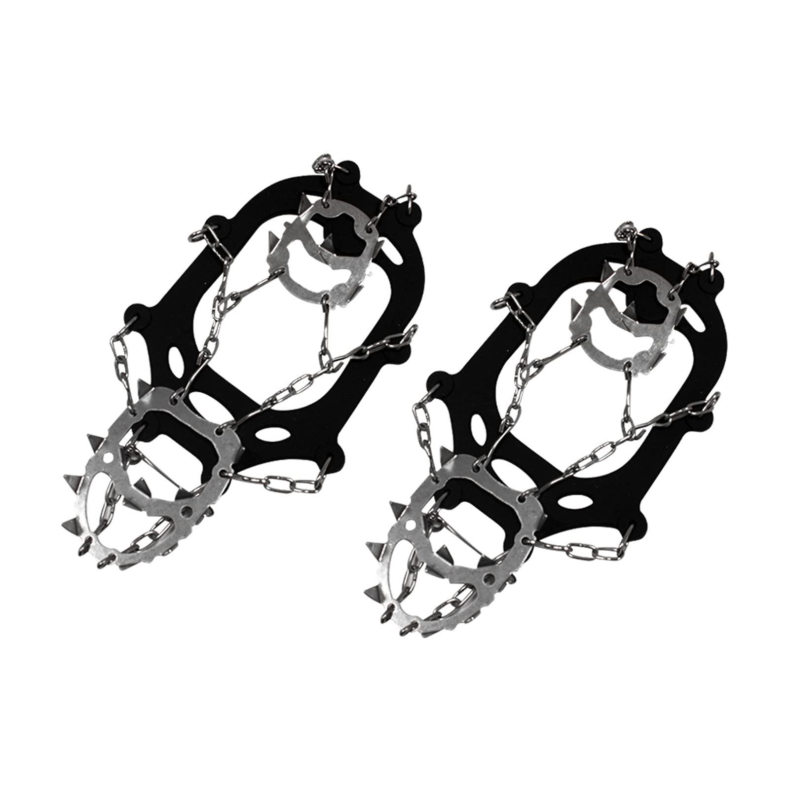 1 Paio di ramponi Professionali for Scarpe da Esterno, Antiscivolo, for Arrampicata su Ghiaccio e Neve, con 18 Denti, Ultraleggeri, da Trekking