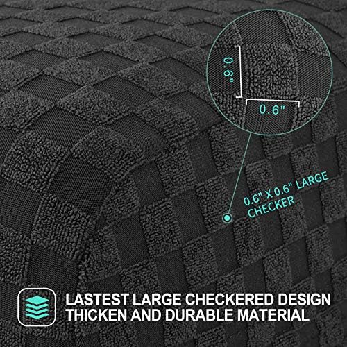 YEMYHOM Ottoman Cover Latest Jacquard Design High Stretch Folding Storage Footstool Protector Rectangle Removable Slipcover (Ottoman Large, Black) — view 2