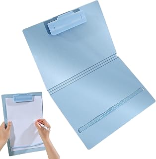 仕事用クリップボード ペンホルダー付き携帯用ファイルカバー | 金属クリップとゴムバンド留め付きの先生向けクリップボード 会議・学校・教室・仕事用