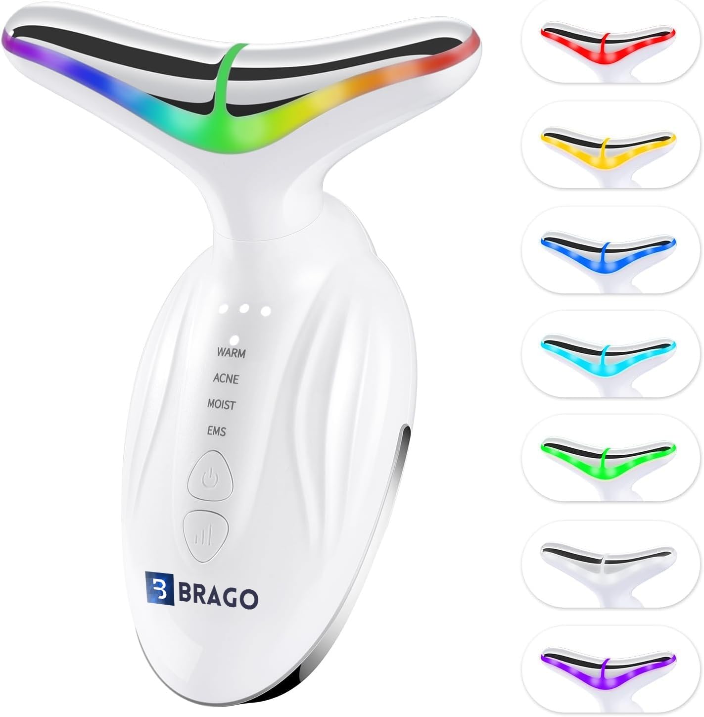 Brago Red Light Therapy Beauty Device for Face and Neck, 7-in-1 LED Face Slimming and Uplift Machine, Face and Neck Massager for Glowing Skin Rejuvenation (B0DDQGY3B2) Amazon Price History, Amazon Price Tracker