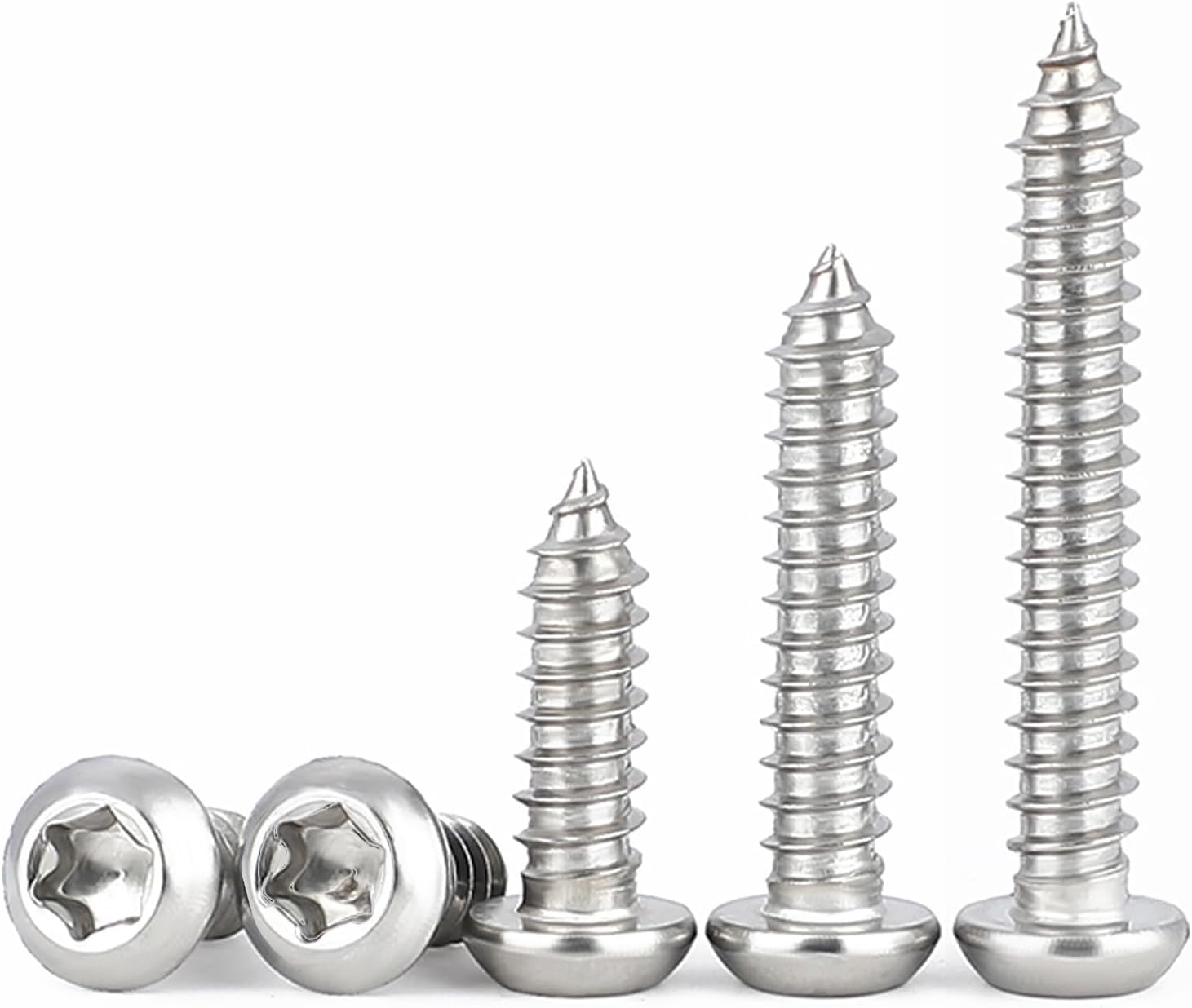 HAISHANG 50 Pcs Stainless Steel Screws M4x16mm, Torx Pan Head Self Tapping Security Anti-theft Round Head Sheet Metal Fasteners Self Drilling Screws