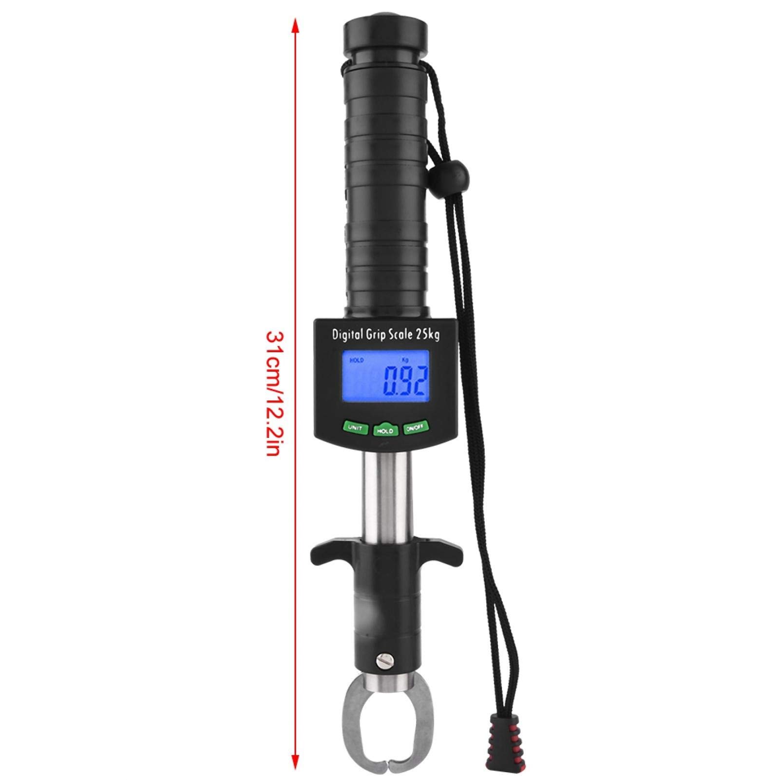 Alomejor Pinza de Labios de Digital 3 en 1 Escala de pesaje de Escala Digital de Peces 25 kg / 55lb agarrador de Peces con Cinta m¨¦Trica de 1 M
