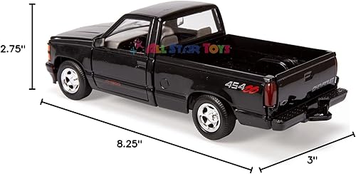 Miniatura 2 de Motormax 1992 Chevy 454SS Pickup Truck 1/24 Escala Diecast Modelo Coche Negro