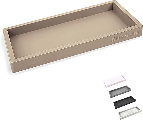 Miniatura 79 de Bandeja de encimera y tocador, 2 bandejas pequeñas de silicona de 7.7 pulgadas, bandeja de jabón de cocina, soporte para jabón de cocina, Gris