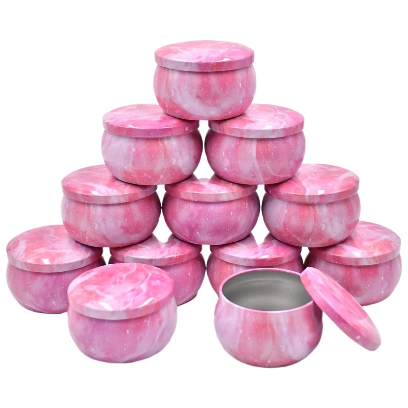 HNULGVI Candle Jar Candle Tins 12pcs, 2.2oz Containers For Making Candles, Bulk Jars, DIY(Color 04)