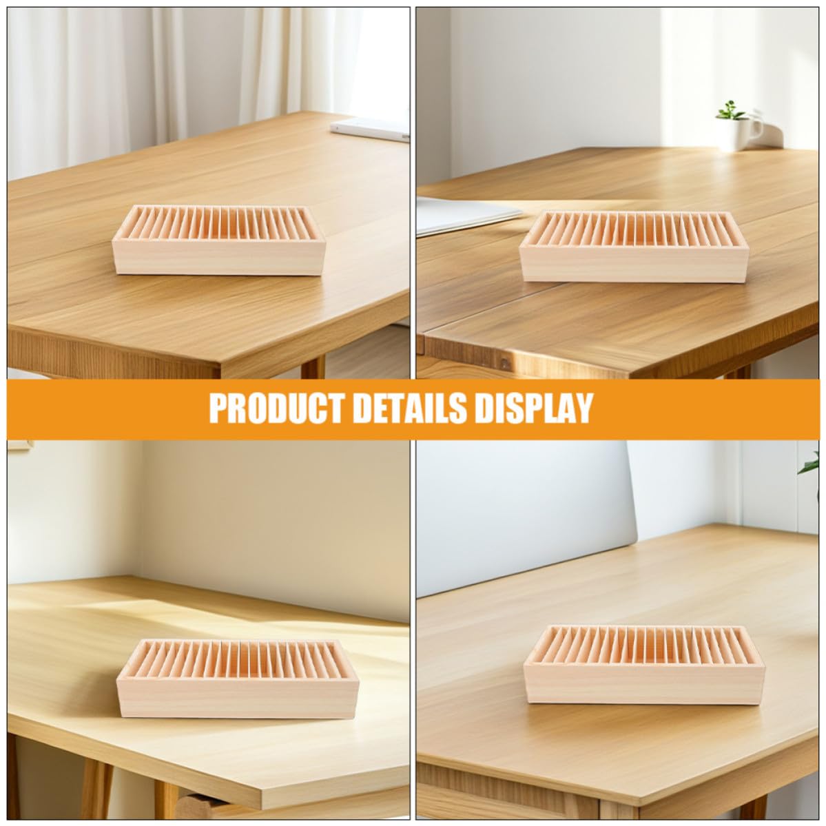 Hemobllo Organizer Staccabile Biglietti 2 Legno da in Pezzi e per Visita Design Multi Scomparto Struttura Contenitore Versatile per Ufficio e Casa