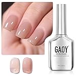 GAOY Jelly Nude Gel Nail Polish, 16ml Sheer Light Brown Translucent Soak Off Gel Polish, UV Light Cure for Nail Art DIY, 1535 Cappuccino