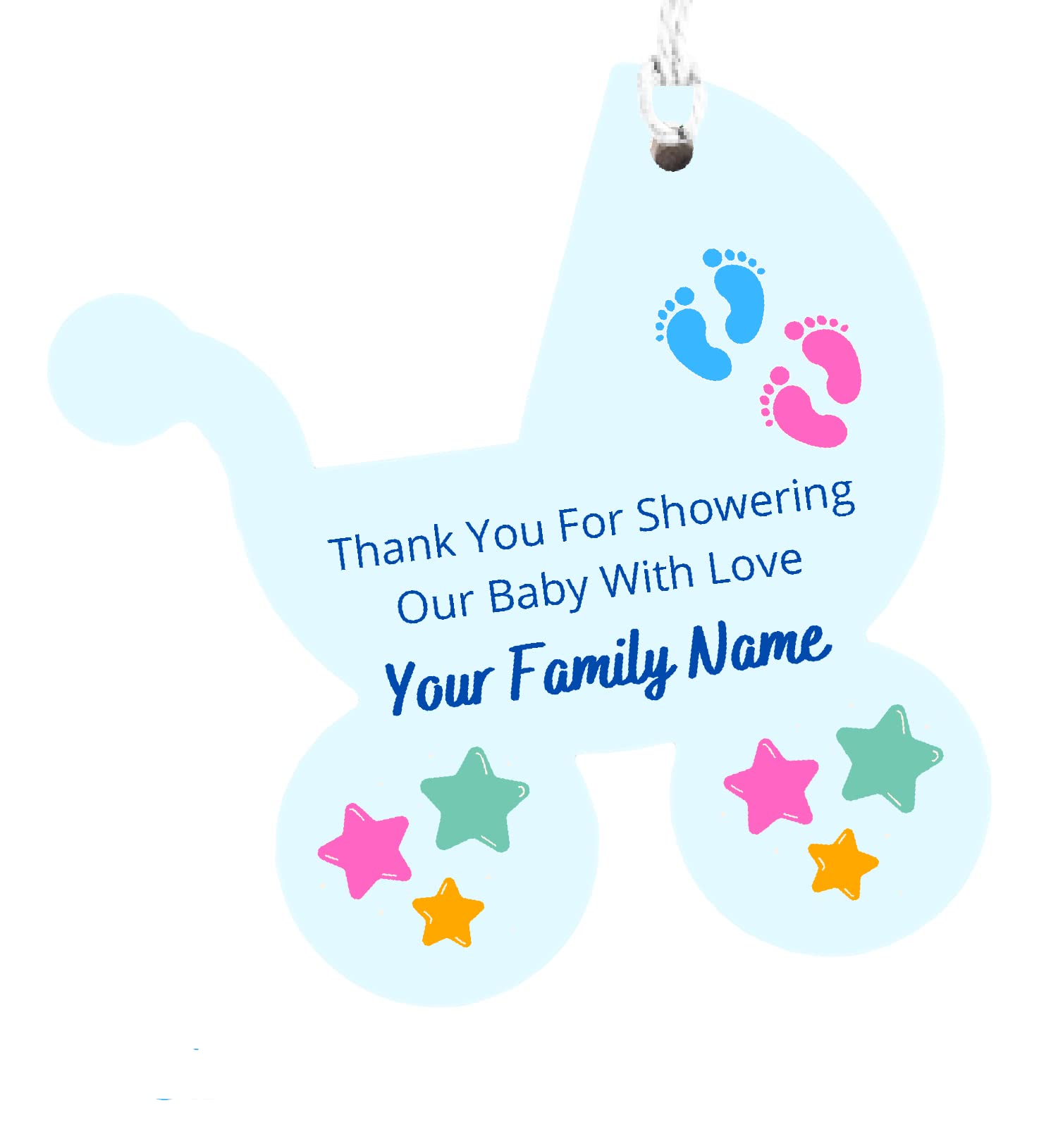 Yellow Nuts Personalized Thank You Cards Tags for Return Gifts 40 Pcs for Baby Shower Presents with Jute String-image-12