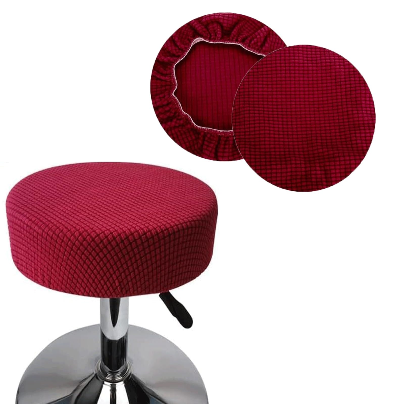 Copri Sgabello Rotondo In Velluto - 3 Strati, Antiscivolo, Lavabile, Per Sgabelli Da Bar, Diametro 30-35 Cm