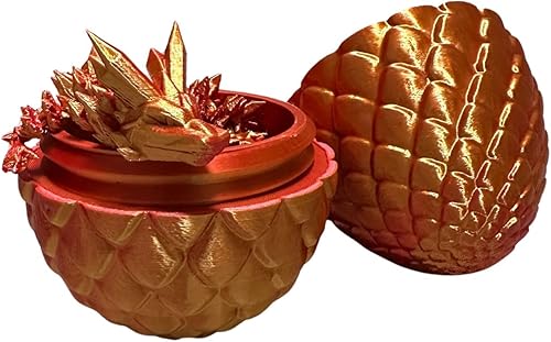 Miniatura 2 de Huevo sorpresa  Dragón articulado  Dragón de cristal  Juguete para ansiedad para autismo TDAH  Regalo impreso en 3D (seda rojodorado, adolescente de