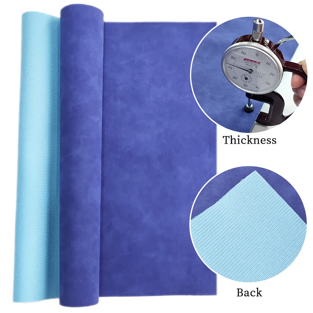 XHT Suede Faux Leather Fabric 30x135cm Waterproof Synthetic PU Leather for Earrings Pouches Hair Bows Making (Navy Blue) - Image 3