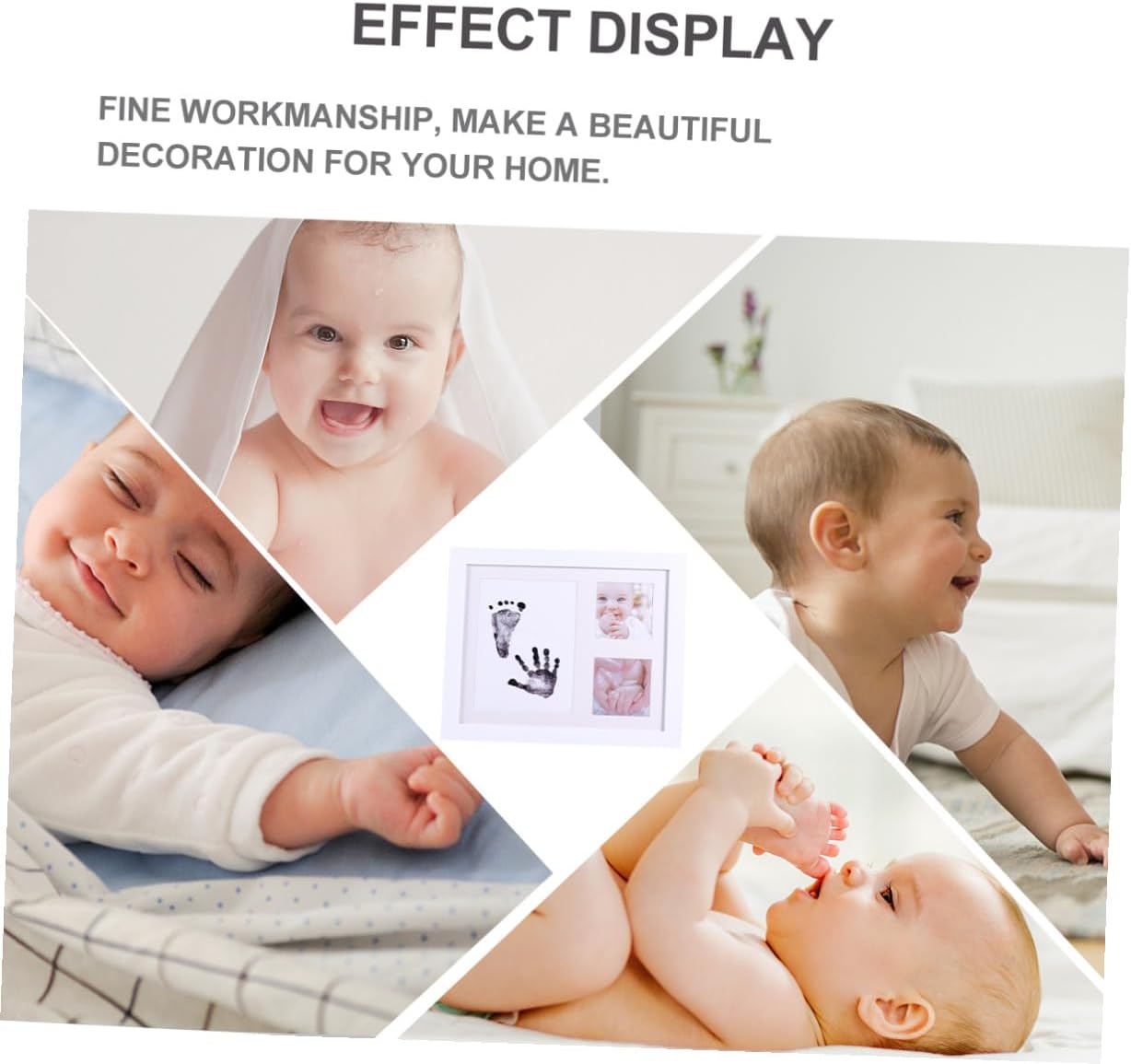Handprint and Footprint Picture Frame for White Pp Plastic Memory Photo Holder Nursery Décor Newborn Keepsake