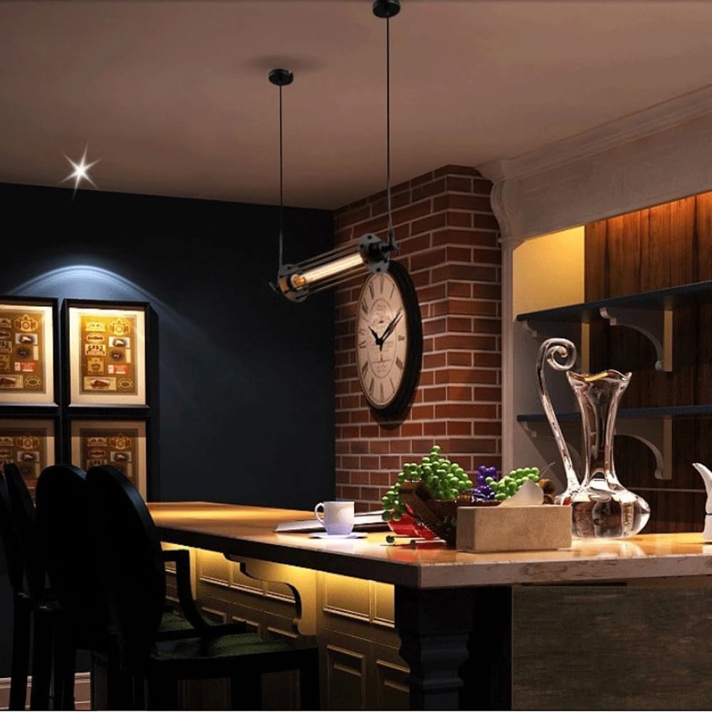 Lámpara colgante Lámpara de arte de hierro americano Lámpara de flauta Linterna de viento industrial simple Tubo retro Restaurante Barra de luz Contador Arte de hierro Quemador Pasillo Valor Escaleras