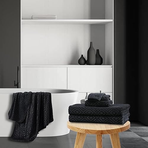 Miniatura 5 de Juego de 4 toallas de baño grandes de 35 x 70 pulgadas, toallas de baño de gran tamaño, 600 GSM, toallas ultrasuaves y absorbentes, para baño,
