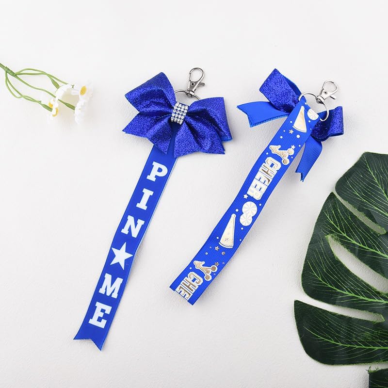 YALLNASL Pin Me Ribbon Cheer Keychain for Girls Cheerleader Gifts for Daughter Granddaughter Cheer Bows for Backpack Book Bag - Image 7