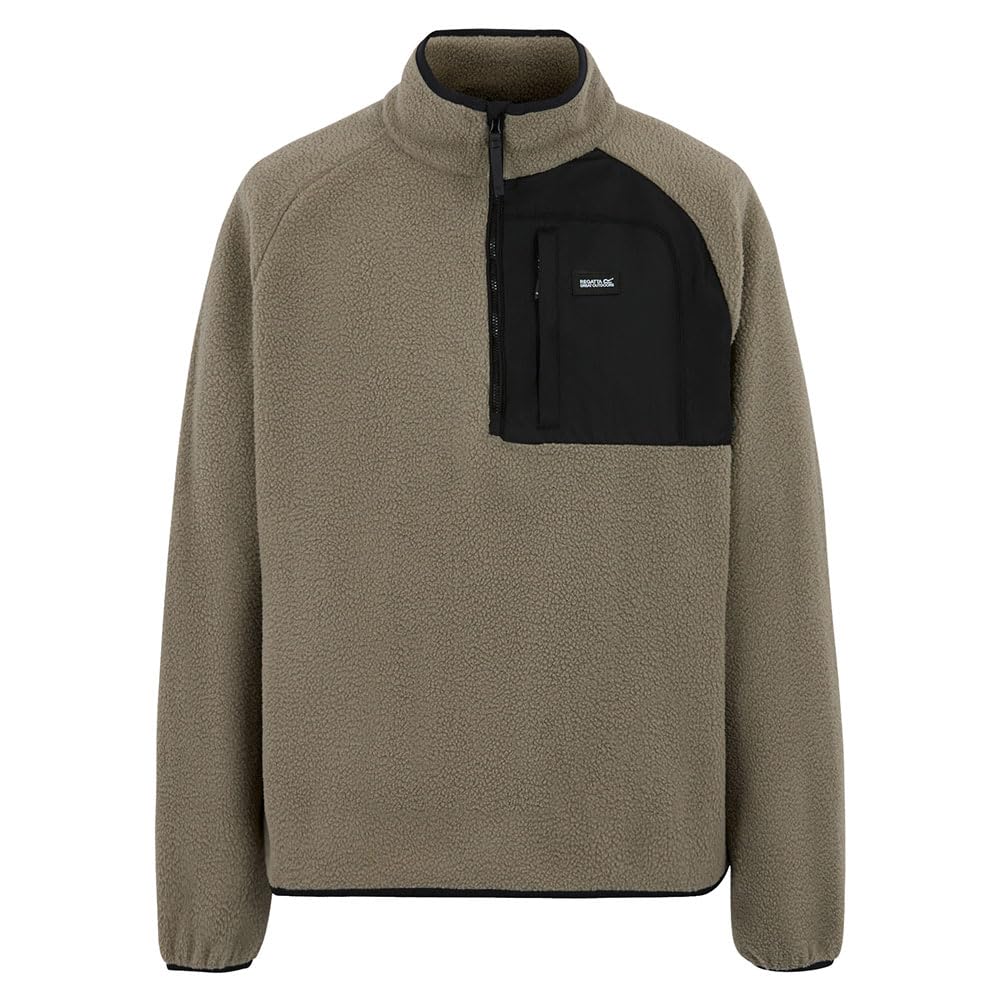 Regatta Mens Frankie Borg Half Zip Fleece Plush Stretch Warm Winter Layer Top